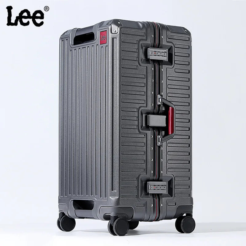 Unisex Carry-On Luggage 20-26 Inch PC Aluminum Frame Trolley Case Travel Suitcase with Wide Handle Spinner Wheels for Men And Women