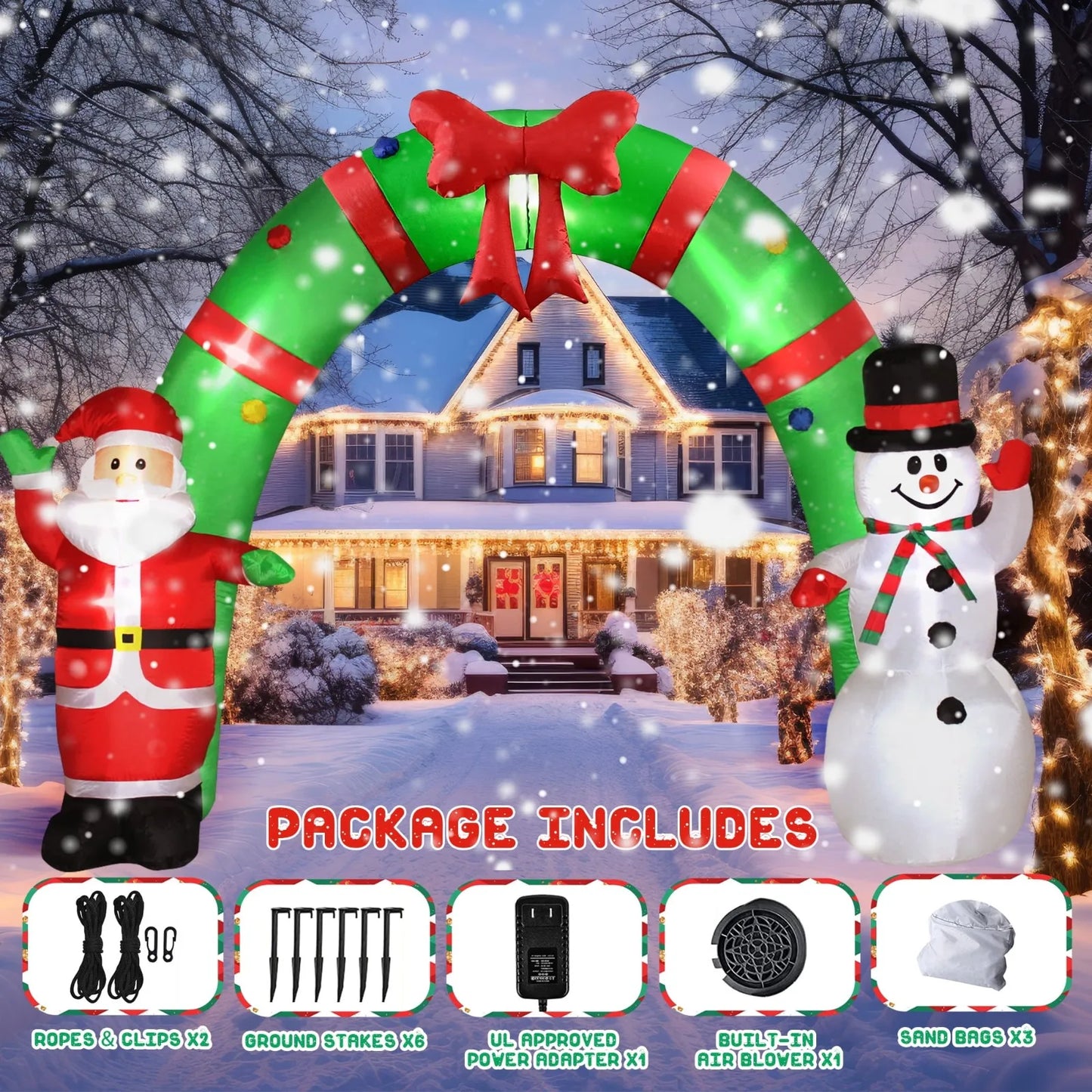 2024 New Christmas Courtyard Decoration Santa Claus Inflatable Mold Garden Decoration Holiday Decorations
