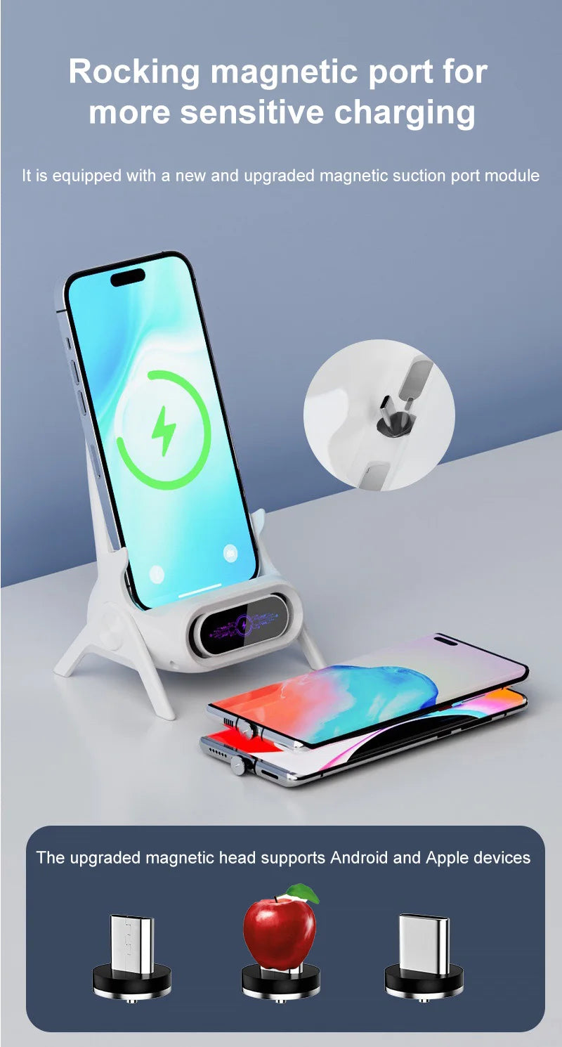 15W Wireless Charging Phone Holder Desktop Multifunctional Creative Mini Chair Charger Holder for iPhone Xiaomi Phones Tablet
