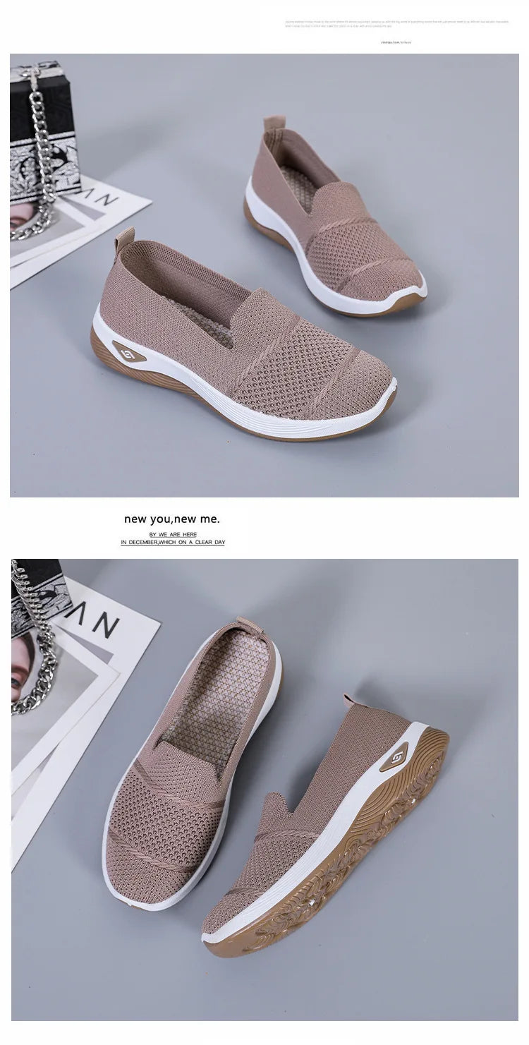 Women Work Shoes Comfortable for Work Spring Autumn Women Mesh Breathable Casual Slip on Platform Shoes Sneakers Women 36-41