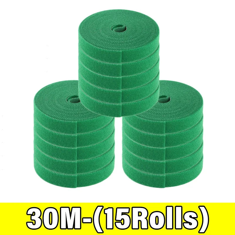100/2M Plant Nylon Cable Tie Adjustable Self Adhesive Green Plants Hook Loops Garden Twine Bandage Support Fastener Tape Strips
