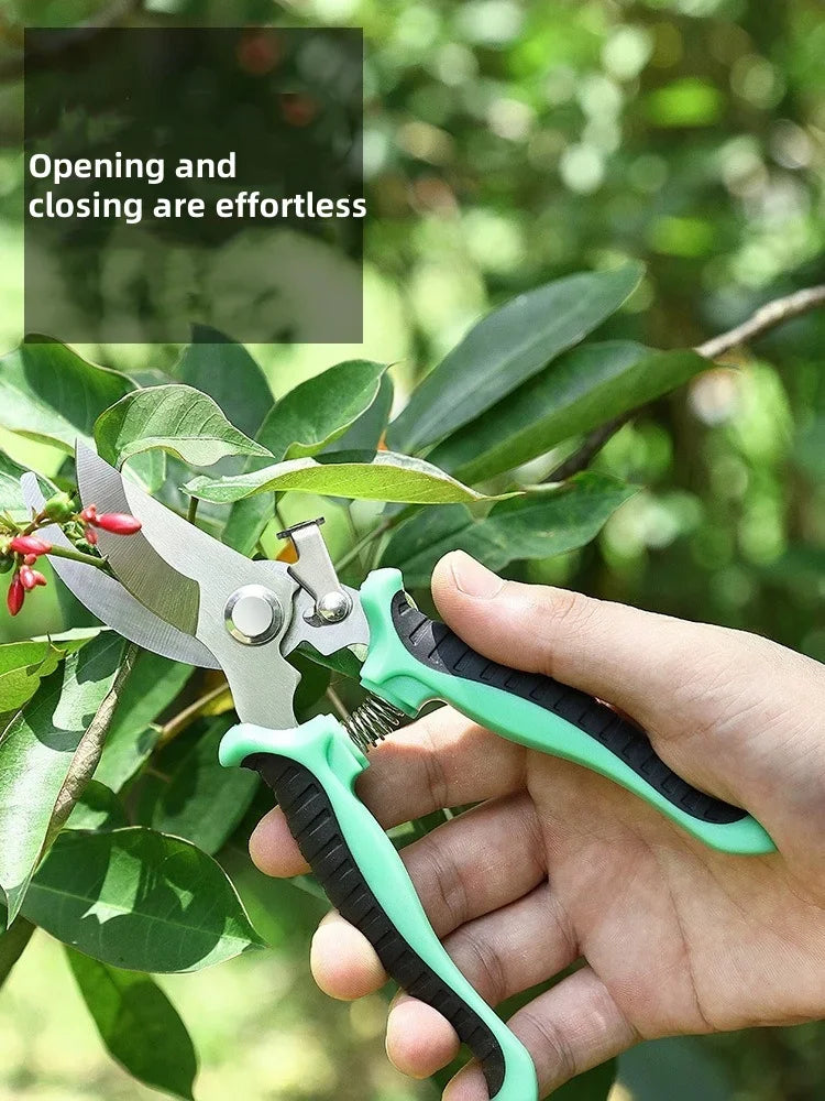 1Pcs Stainless Steel Pruning Shear Fruit-picking Scissors Labor Saving Gardening Plant Sharp Branch Pruners Protection