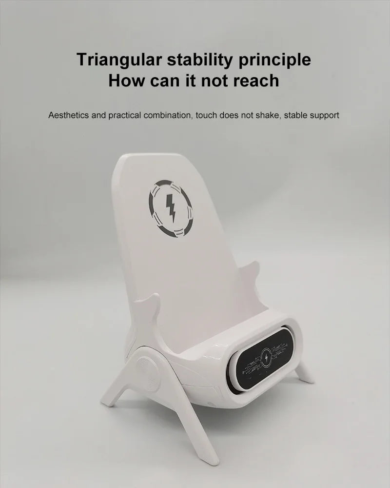 15W Wireless Charging Phone Holder Desktop Multifunctional Creative Mini Chair Charger Holder for iPhone Xiaomi Phones Tablet