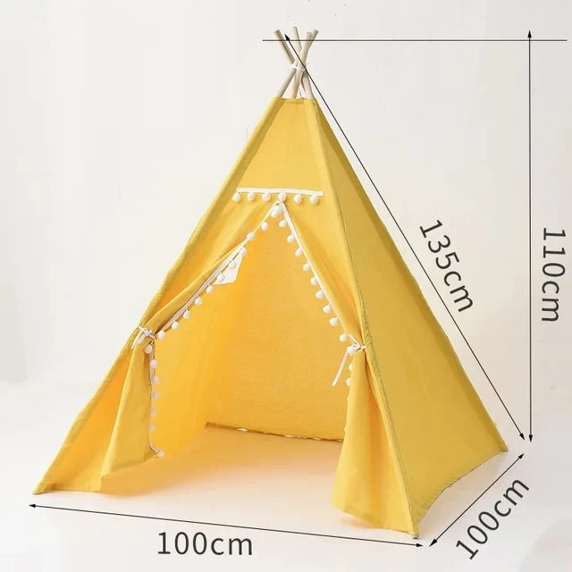 1.6M/1.3M Kid Tent Play House Wigwam for Children Portable Child Tipi Tents Teepee Toddler Ball Pit Girl Castle Play Room