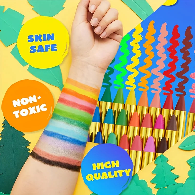 16 Pieces Face Paint Crayons Makeup Sticks Face Body Paint Kit For Halloween Or Birthday Party CosplayMardi Gras Makeup