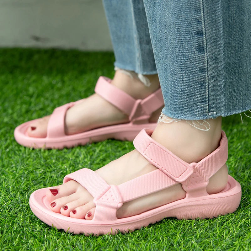 Womens Sandals Summer Trend Anti-slip Wear-resistant Lightweight EVA Flat Sandals for Women Outdoor Beach Shoes for Women