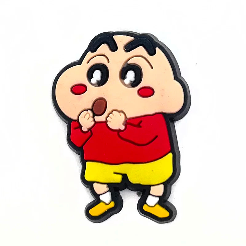 10Pcs Crayon Shin-chan Sneaker Buckle Accessories Sandals Buckle Decorations Anime Cartoon Buckle for Party Xmas Gifts