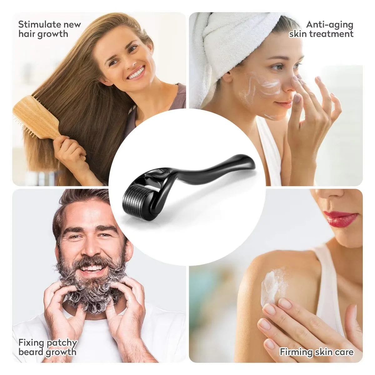0.2-0.3mm Microneedle for Facial Body Hair Growth Derma Roller for Skin Beard 540 Needles Micro Face Roll Tool