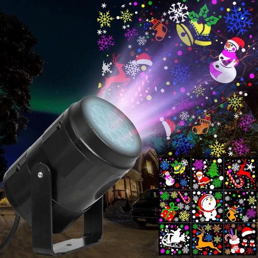 2024 Christmas Lights Outdoor Holiday Led Projection Lamp Waterproof Xmas Decor Snowflake Laser Light Party Stage Light Hot Sale