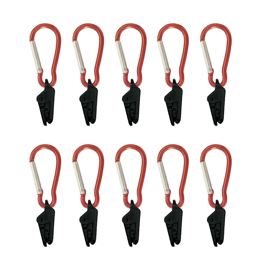 10 Pcs Windproof Clamp Set Survival Grommet Tent Clips Buckle Awning Tarp Fixed Outdoor Camping Tent Accessories Plastic Hook