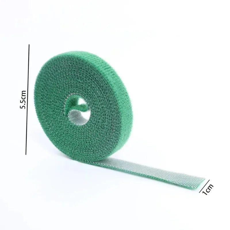100/2M Plant Nylon Cable Tie Adjustable Self Adhesive Green Plants Hook Loops Garden Twine Bandage Support Fastener Tape Strips