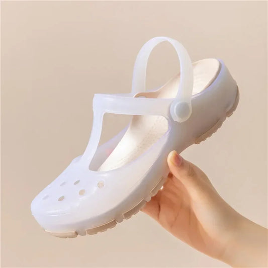 2025 Summer Hot Sale Women's Sandals Non Slip Soft Soled Jelly Daily Slip-on Clogs Casual Shoes Fashion Printing Beach Slippers