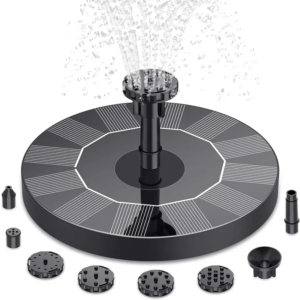 13cm Floating Solar Panel Solar Fountain Pump Bird Baths Garden Outdoor Water Pool Pond Decor