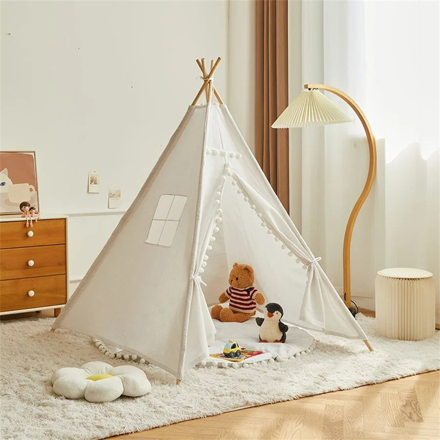 1.6M/1.3M Kid Tent Play House Wigwam for Children Portable Child Tipi Tents Teepee Toddler Ball Pit Girl Castle Play Room