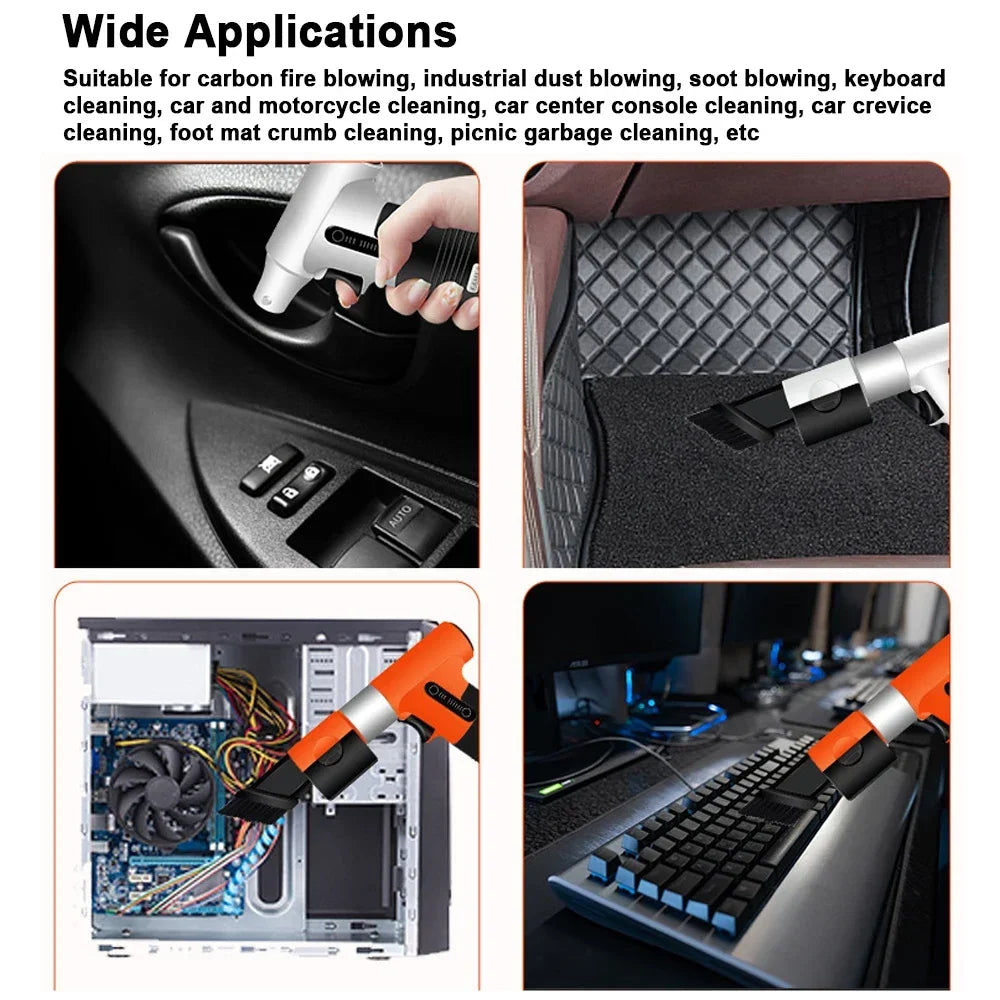 130000-120000PM Air Blower Turbo Jet Fan Electric Power Display Handheld Mini Dust Cleaner High Speed Duster Gun Cleaning Tool