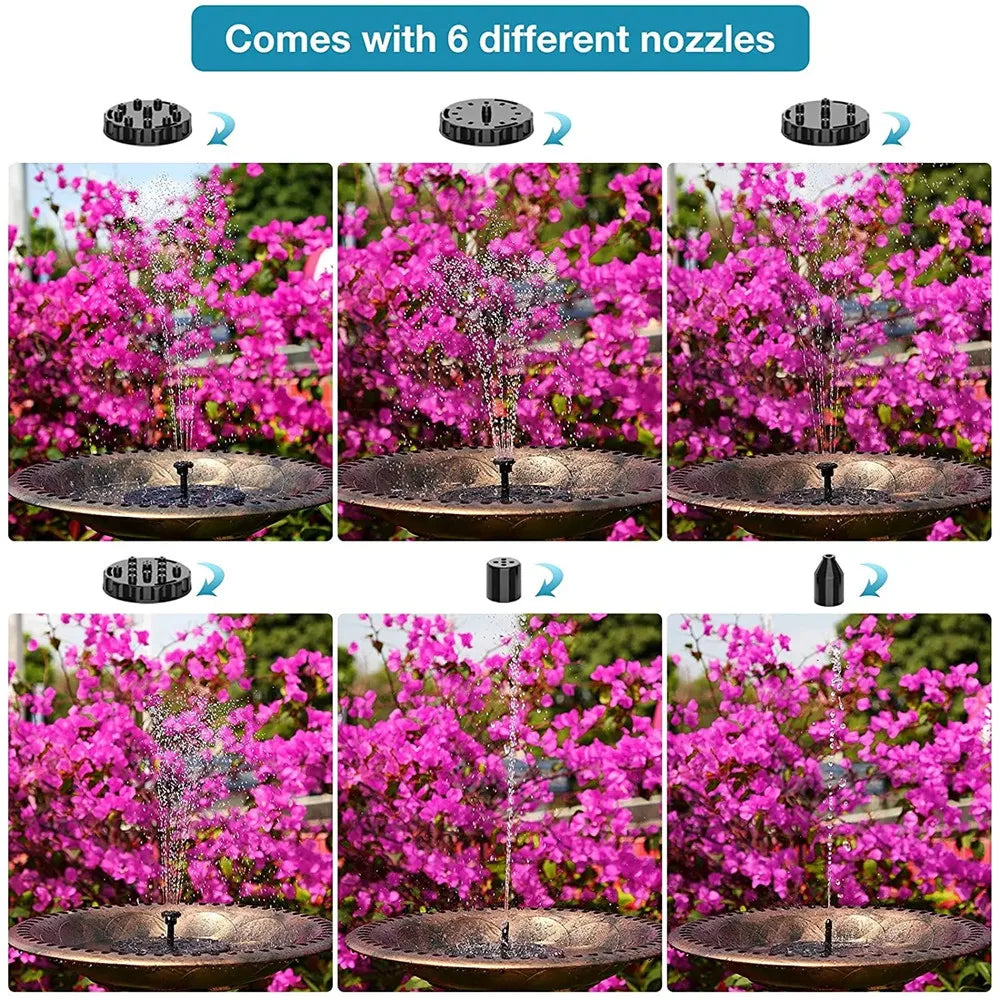 13cm Floating Solar Panel Solar Fountain Pump Bird Baths Garden Outdoor Water Pool Pond Decor