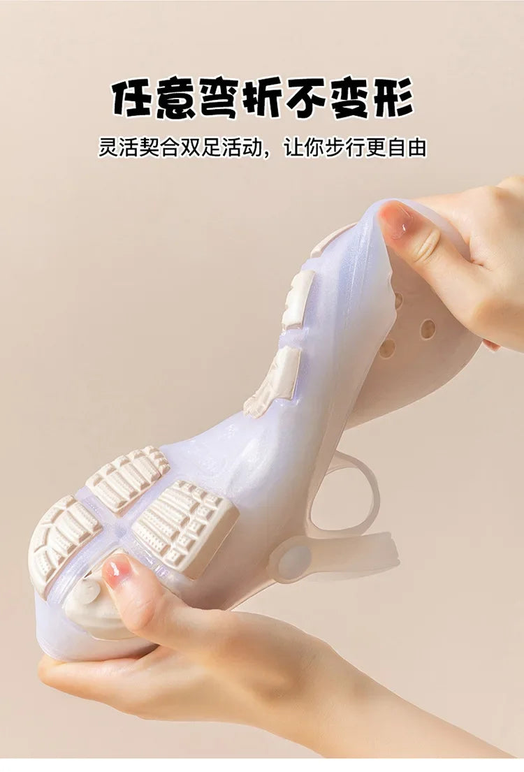 2025 Summer Hot Sale Women's Sandals Non Slip Soft Soled Jelly Daily Slip-on Clogs Casual Shoes Fashion Printing Beach Slippers