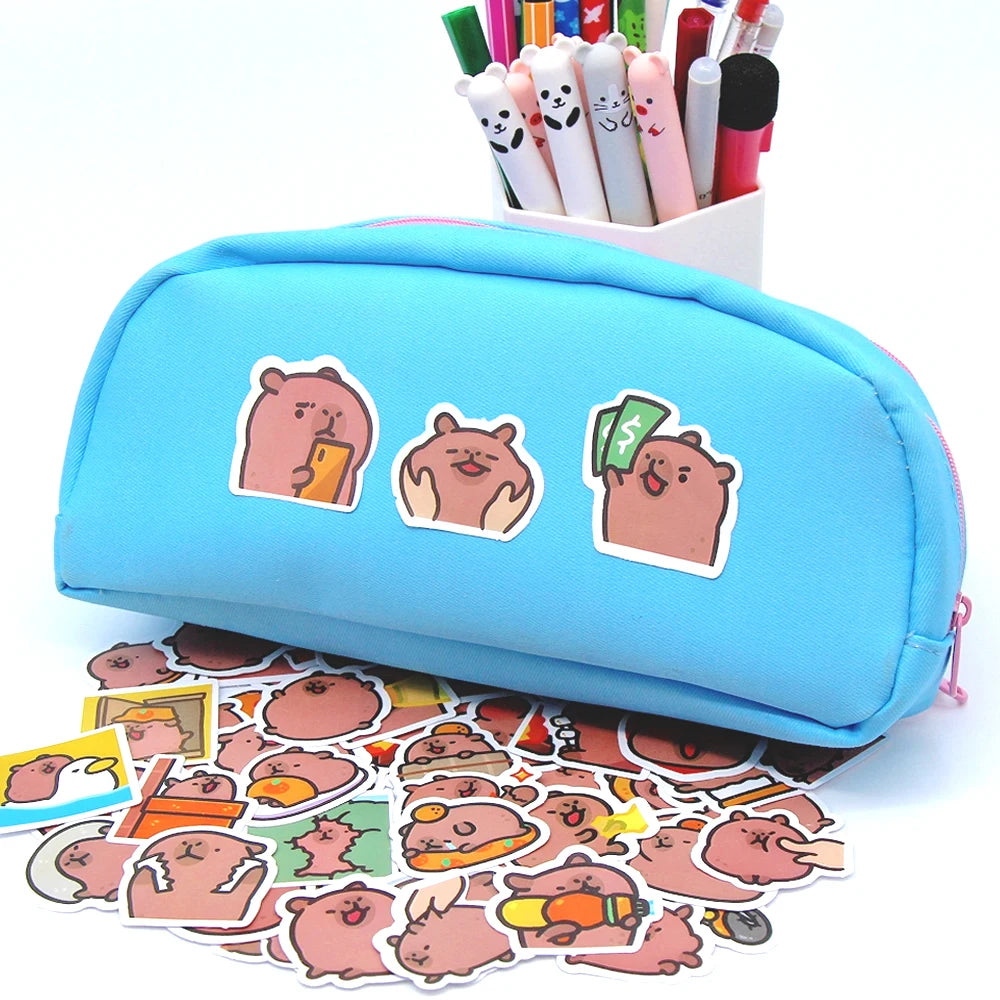 10/50/100pcs Capybaras Stickers Cartoon Cute Decals Toy Stationery Guitar Phone Bicycle Laptop Luggage Car Graffiti Kids Sticker