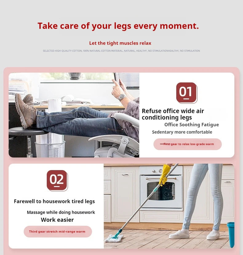 Electric Foot Warmer Massager Heated Guard Legs Joint Heat Compress With Foot Massage