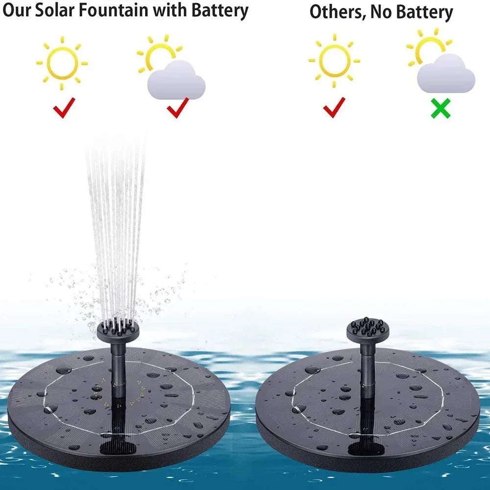13cm Floating Solar Panel Solar Fountain Pump Bird Baths Garden Outdoor Water Pool Pond Decor