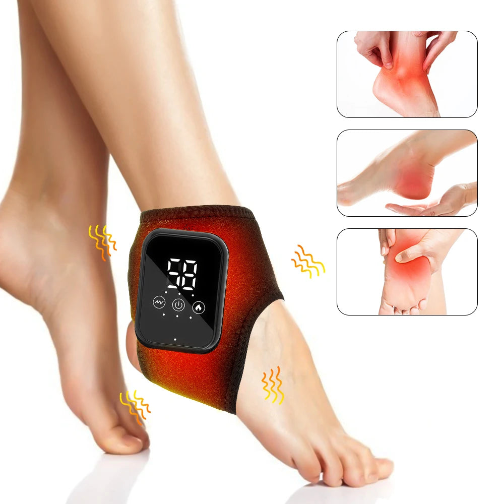 Heating Ankle Massage Belt Electric Hot Compress Vibration Massage Hand Wrist & Foot Ankle Guard Band Carpal Wrap Support Brace