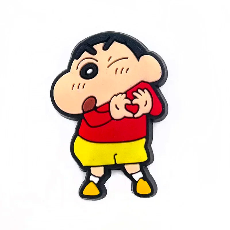 10Pcs Crayon Shin-chan Sneaker Buckle Accessories Sandals Buckle Decorations Anime Cartoon Buckle for Party Xmas Gifts