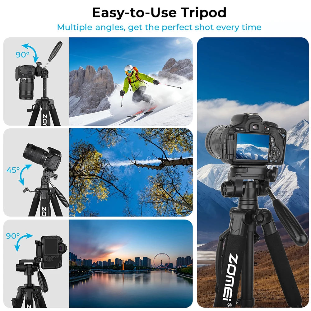 Zomei Q188 188cm Professional photography accessories video camera DSLR tripod for phone with phone holder