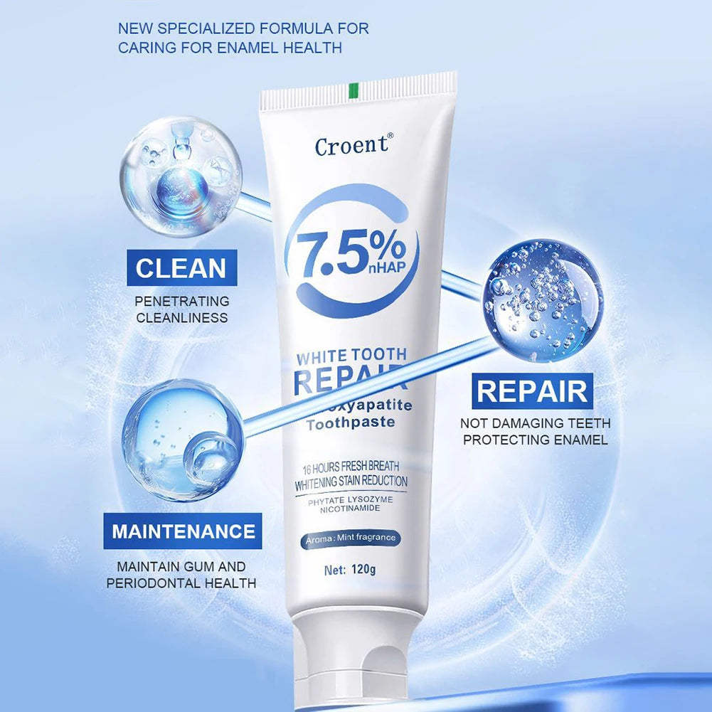 120g Hydroxyapatite Toothpaste,Gentle Mint,Breath Refreshing Whitening Toothpaste,Intensives Stain Removal Tooth Paste,Oral Care