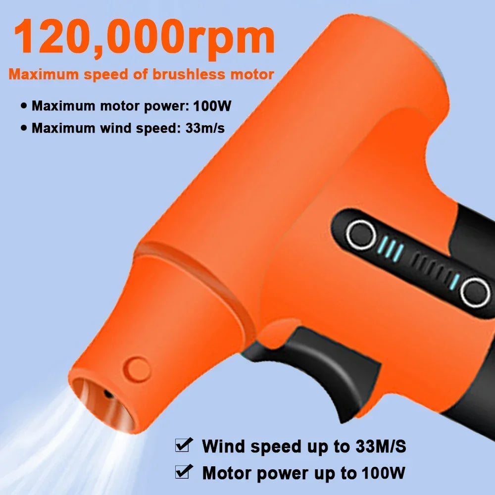 130000-120000PM Air Blower Turbo Jet Fan Electric Power Display Handheld Mini Dust Cleaner High Speed Duster Gun Cleaning Tool