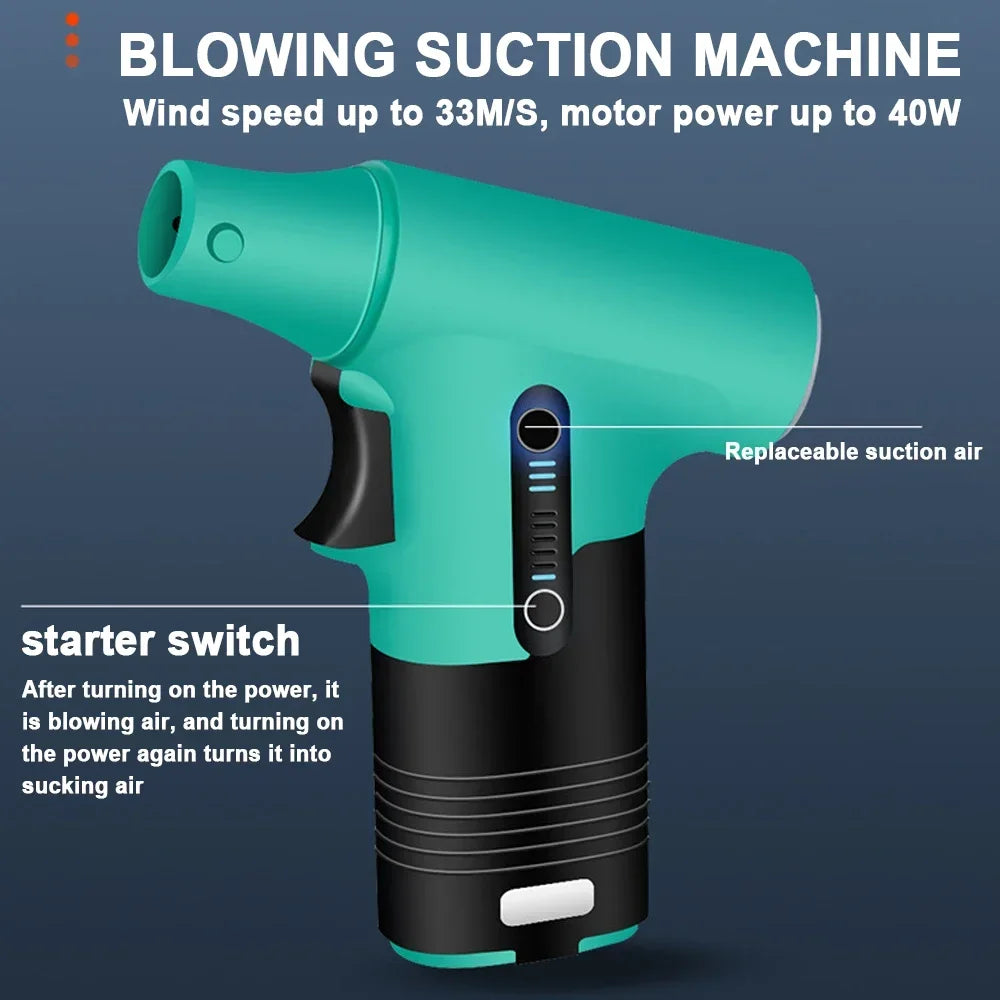 130000-120000PM Air Blower Turbo Jet Fan Electric Power Display Handheld Mini Dust Cleaner High Speed Duster Gun Cleaning Tool