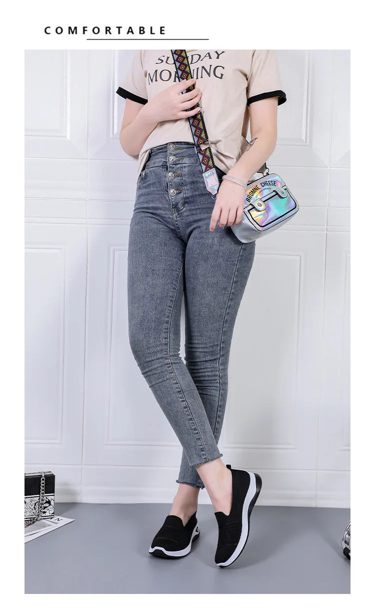 Women Work Shoes Comfortable for Work Spring Autumn Women Mesh Breathable Casual Slip on Platform Shoes Sneakers Women 36-41