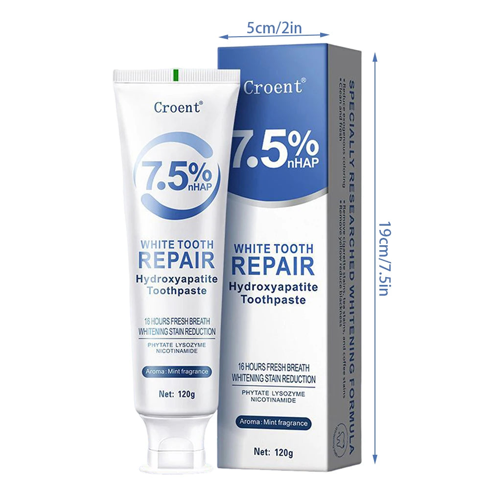 120g Hydroxyapatite Toothpaste,Gentle Mint,Breath Refreshing Whitening Toothpaste,Intensives Stain Removal Tooth Paste,Oral Care
