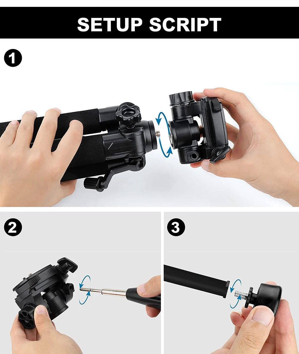 Zomei Q188 188cm Professional photography accessories video camera DSLR tripod for phone with phone holder