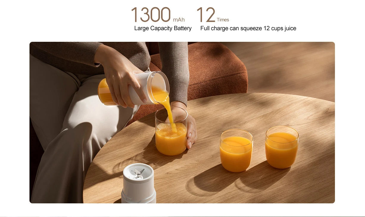XIAOMI MIJIA Portable Juicer Cup 2 Electric Fruit Blender Machine Orange Juicer Kitchen Food Processor Make Juice Extractor Home
