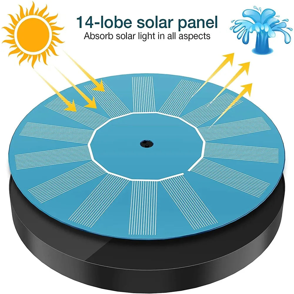 13cm Floating Solar Panel Solar Fountain Pump Bird Baths Garden Outdoor Water Pool Pond Decor