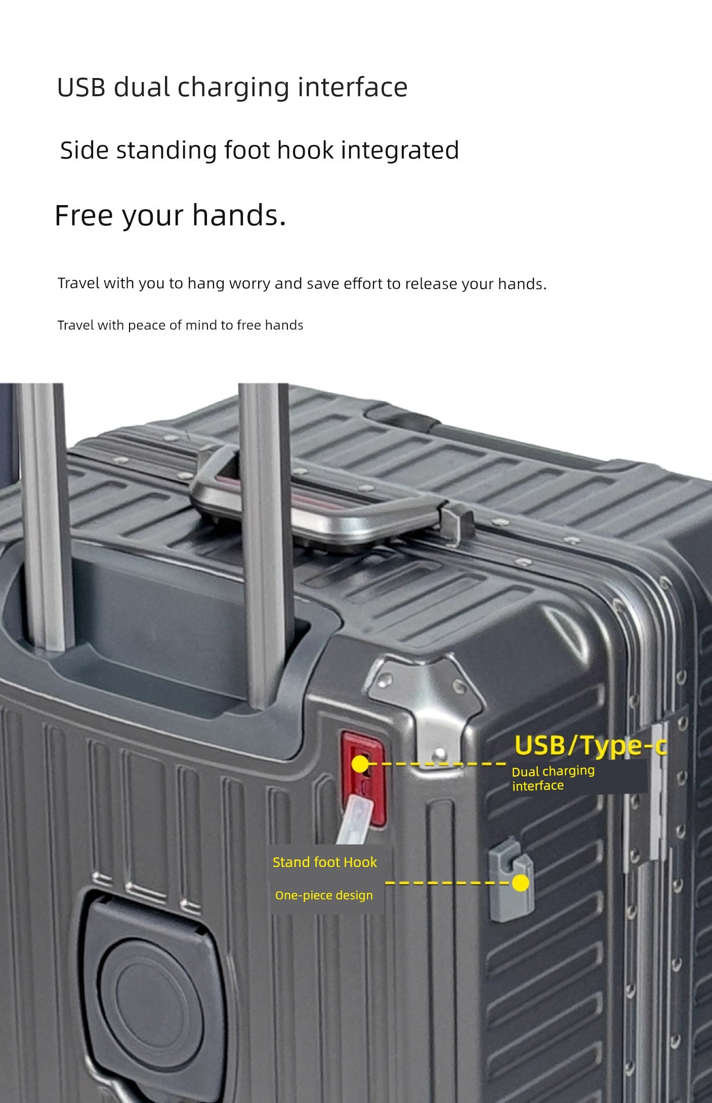 Lee Official Large Capacity Luggage Women's 24-Inch Suitcase Aluminium Frame Luggage New Arrival Student Durable Password Suitcase