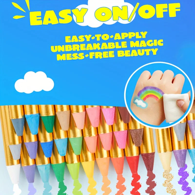 16 Pieces Face Paint Crayons Makeup Sticks Face Body Paint Kit For Halloween Or Birthday Party CosplayMardi Gras Makeup