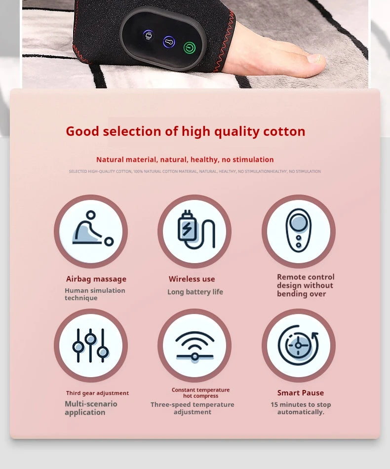 Portable Electric Wireless Vibration Heating Foot Massager