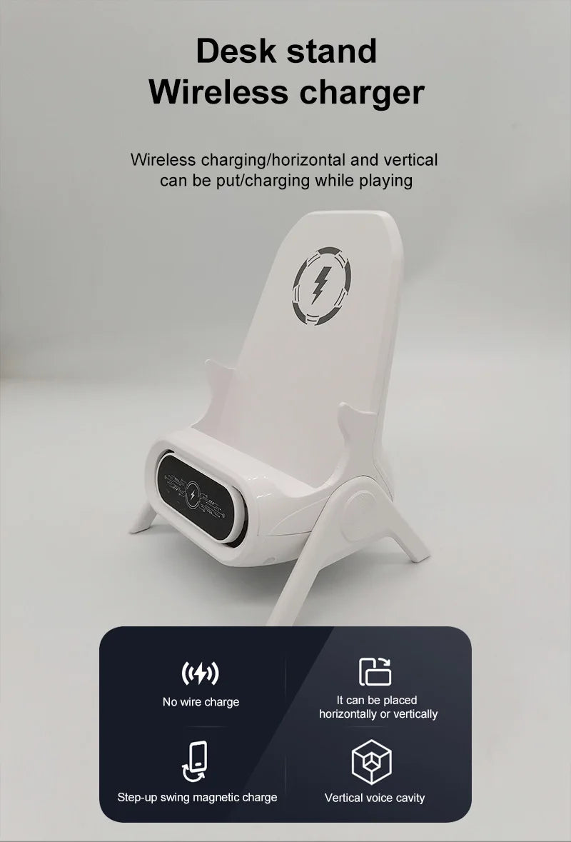 15W Wireless Charging Phone Holder Desktop Multifunctional Creative Mini Chair Charger Holder for iPhone Xiaomi Phones Tablet