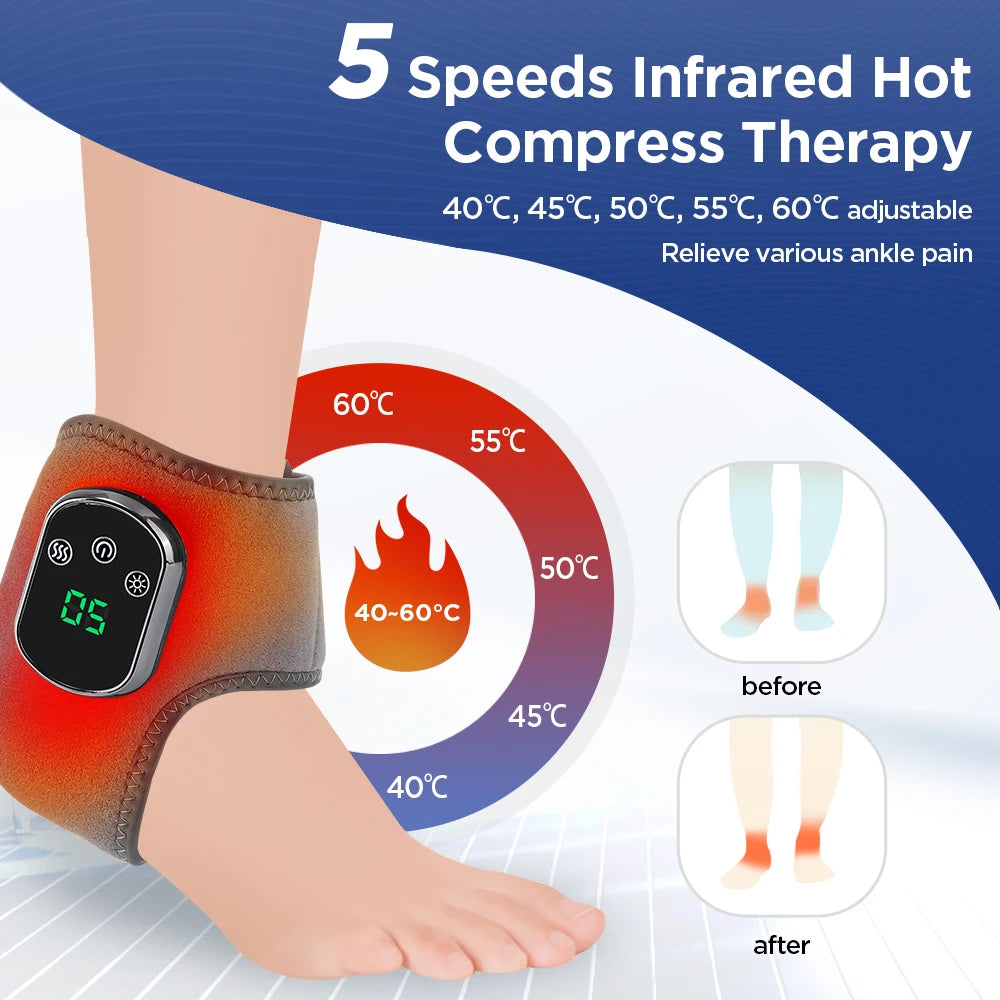 Electric Heating Wrist Massager Hot Compress Vibration Wrist/Ankle Brace Hand Wrist Guard Heating Pad Rechargeable Wristband