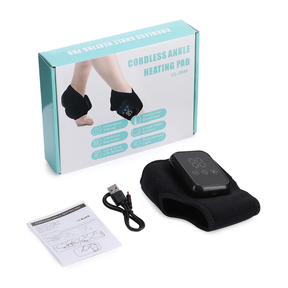 Heating Ankle Massage Belt Electric Hot Compress Vibration Massage Hand Wrist & Foot Ankle Guard Band Carpal Wrap Support Brace