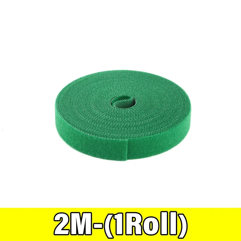 100/2M Plant Nylon Cable Tie Adjustable Self Adhesive Green Plants Hook Loops Garden Twine Bandage Support Fastener Tape Strips