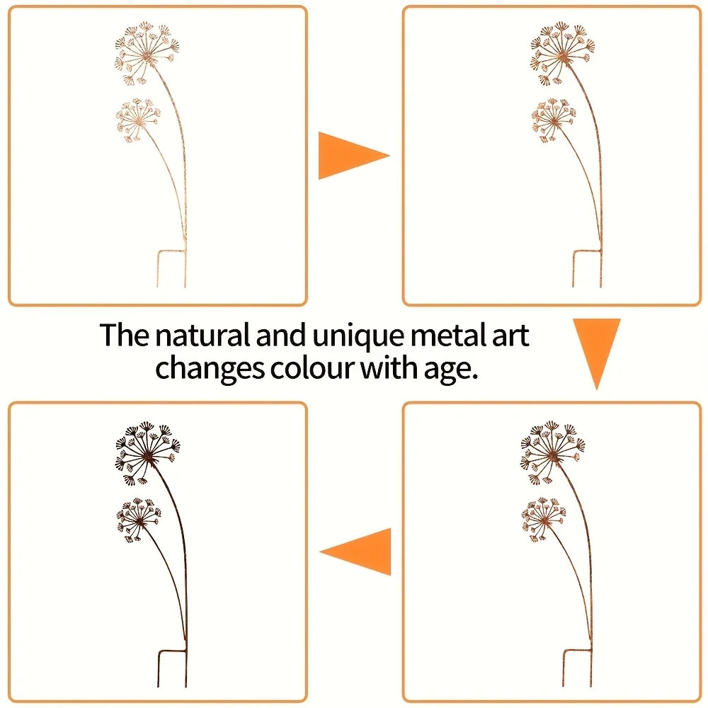 1pc Metal Decorative Garden Stakes Flower Patio Balcony Planter Garden Decor Home Yard Outdoor Decoration Garden Accessories