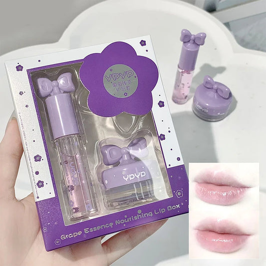 YPYP Zhencui Lip Care Set Moisturizing Water Light Jelly Day and Night Thick Apply Female Lip Balm 3.8g+2.8ml