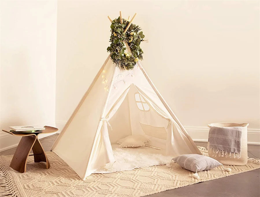 1.6M/1.3M Kid Tent Play House Wigwam for Children Portable Child Tipi Tents Teepee Toddler Ball Pit Girl Castle Play Room