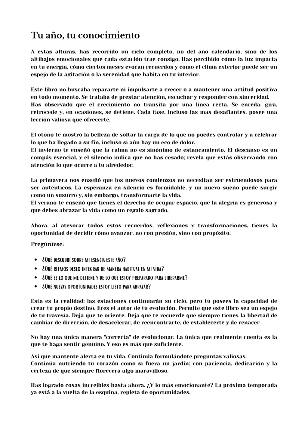 Las etaciones de tu vida
