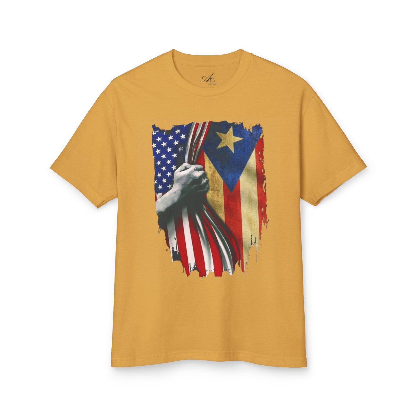 boricua unity t-shirt on model
puerto rican cultural shirt close-up
unisex boricua tee for independence day
statement puerto rico apparel folded
freedom shirt with boriken design