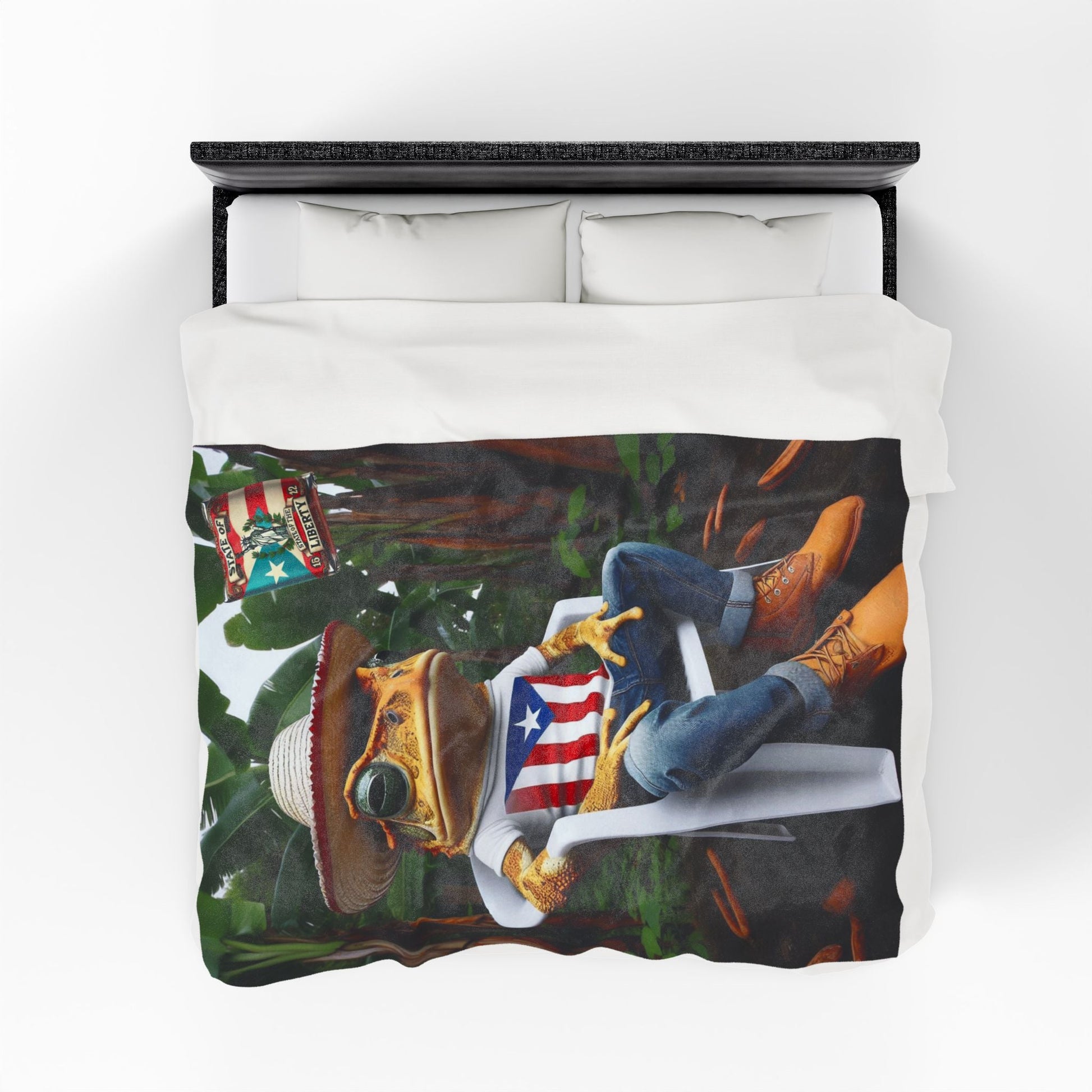 Abrazo Boricua en forma de manta Warmth from the Island, Wherever You Are Cozy Throw for Home, - Metamorphosis Creations