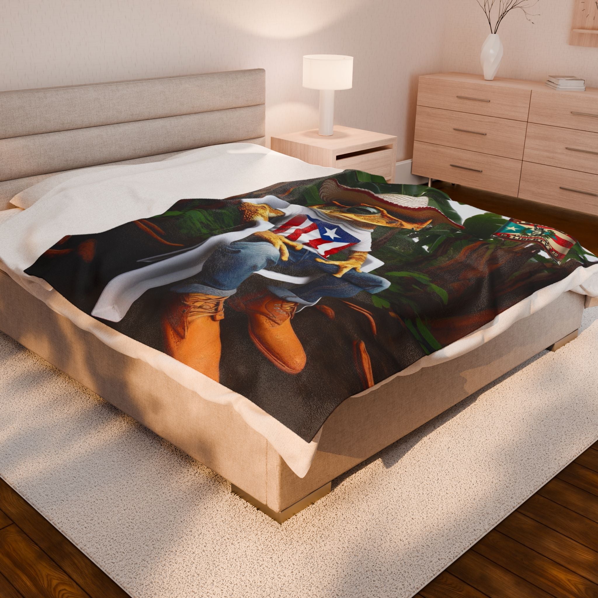 Abrazo Boricua en forma de manta Warmth from the Island, Wherever You Are Cozy Throw for Home, - Metamorphosis Creations