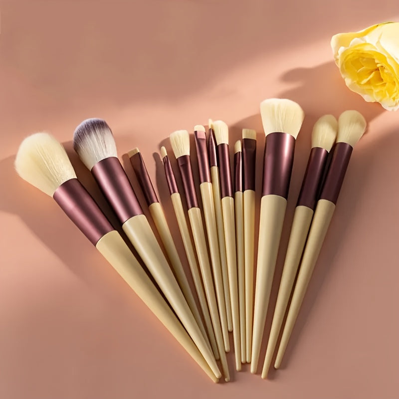 13 PCS Cosmetic Brushes Set Eye Shadow Foundation BB Cream Concealer Women Cosmetic Brush Eyeshadow Blush Powder Blending Beauty Soft Comprehensive Make Up Tools